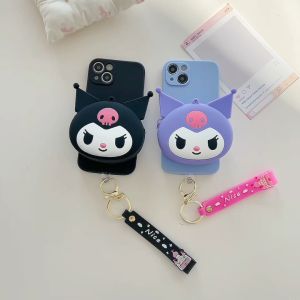Vivo V20 V20 se V21e V23e V25 V25e V27e V29 V30 V30e V40 Lite V40 Pro V50 Lite Y02s Y03 Y04 Y11 Y12 Y15 Y15a Y15s Y16 Y17 Y17s Y18 Y19s Y20 Y20s Y21T Y22s Y27s Y28s Y33s Y33T Y35 Y36 Y78 Y100 kuromi card slot holder TPU matte silicon soft case