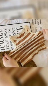 【READY STOCK】 Fashion Girls Summer Outfits Set New Stripe Vest T-Shirt + Short 2Pcs Suit Toddler Fashion (C205)