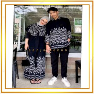 Baju tenun couple raisa black/dress tenun couple raisa black