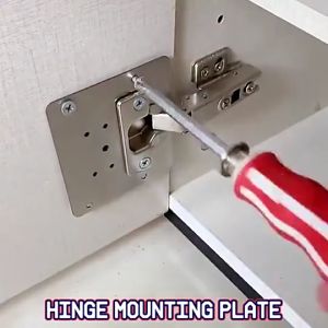 [Local Seller] Stainless Steel Hinge Fixing Plate Kit Cabinet Door Hinge Repair Installation Repair Plate with Holes Flat Fixing Brace Brackets