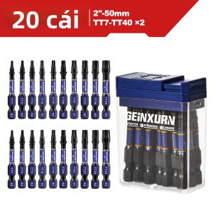 Geinxurn 20 CÁI 2 Impact Security Torx Bộ Tuốc Nơ Vít TT7-TT40 S2 Bộ Tuốc Nơ Vít Bằng Thép Có Hộp Đựng Đầy Màu Sắc Màu Xanh Lam