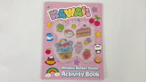 Kawaii Metallic Bubble Stickers Activity Book With Fun Mazes Dot to Dot Word Search & More For Kids