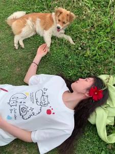 Mixd | Áo Thun In Hình Cổ Tròn Tay Ngắn Thiết Kế Rộng
