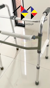 mppc ที่หัดเดิน อลูมิเนียม สีเงินวาว ที่หัดเดิน รุ่นพับได้ Aluminum Foldable Walker อุปกรณ์ช่วยเดิน ฝึกหัดเดิน⭐