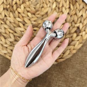 New Short Handle Medium Size Head Slimming Roller Massage Device Jaw Line Neck Lift Tightening Tool Facial Beauty Equipment