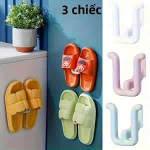 3 Giá Để Dép Treo Tường Có Móc Treo Bằng Nhựa ABS Bền Đẹp Tiết Kiệm Không Gian Cho Phòng Tắm & Phòng Khách Dễ Dàng Lắp Đặt