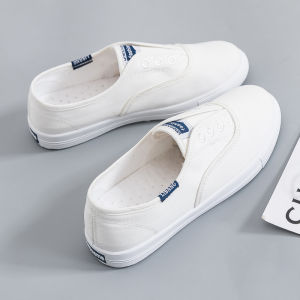 Womens Flat Canvas Shoes Spring Summer New Style Breathable Slip-On Korean Version Canvas Lazy Shoes Easy Wear round Toe