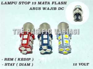 LAMPU STOP REM 13 MATA FLASH 12 VOLT DC SOCKET KAKI 2 UNIVERSAL / STOP REM 13 LED NYALA 2 MODE