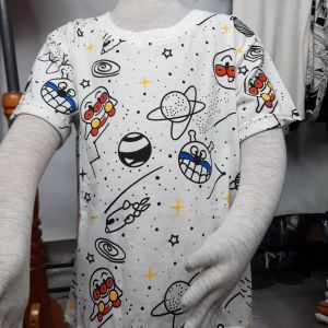 Kaos Anak Lak-laki Astr0n0t White Colour Saru Warna Lengan Pendek Size 1 - 10Tahun Cotton 24S Harga Termurah Pol