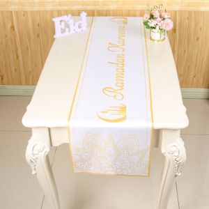 Eid Mubarak Table Runner & Islamic Muslim Party Supplies: Ramadan Kareem Tablecloths and Eid Al Adha Decorations