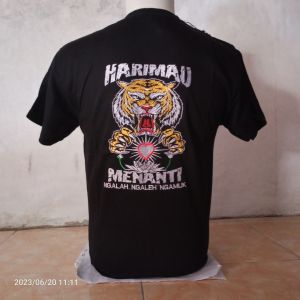 Kaos distro oblong pria PSHT full bordir lengan pendek hitam/kaos oblong full bordir hitam