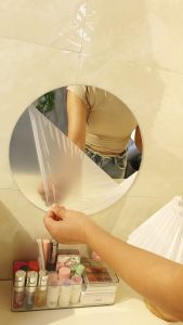 30x30cm Round Acrylic Wall Mirrors Used in Bathroom Crystal HD Self-adhesive Wall Stickers Soft 3D Wall Decals for Living Room Home Decoration