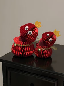 Adorable Snake Year Figurine 3D Desktop Decorations Creative Gift Chinese Style Cartoon Paper Craft for Living Room