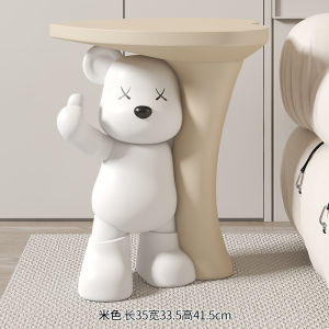 Cream Wind Violent Bear Side Table Living Room Large Floor Ornaments Sofa Side Coffee Table Storage Bedside Decoration Accessible Luxury