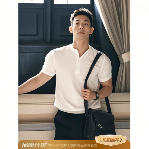 Áo Thun Polo Cổ Bẻ Màu Đen Mát Mẻ Mùa Hè Cho Nam Tay Ngắn Thường Ngày Cotton 100% Dáng Rộng Thoải Mái Thời Trang Mùa Hè