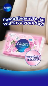 3 ( Tiga ) PACK Tissue PASEO Elegant Facial 108 Helai / 3 Helai Per Lembar Kemasan Baru Paseo Travel 50s Lembar / Tisue Wajah HalusTisu  Lembut Murah untuk Travelling