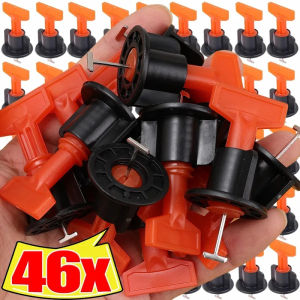 Dizoey คลิประบบปรับระดับกระเบื้องปูพื้น46ชิ้นคลิปเซรามิกปรับตำแหน่งได้กระเบื้องพอร์ซเลนเซรามิกชุดปรับระดับกระเบื้องผนังระดับการก่อสร้าง