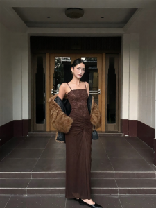 VENUIE | French Style Lace Pencil Maxi Dress