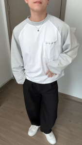 Áo Thun Tay Dài RAGLAN Thêu Chữ Morpheus màu đen xám vải cotton form rộng thoáng mát dễ mặc