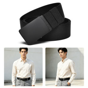 MENSPE Men Sports Belt Outdoor Nylon Belt Adjustable Belt Rotating Buckle Nylon Waistband All Black Belt Youth Sports Canvas Pant Belt Simple Nice Waistband