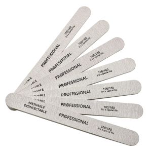 Nail File 100/180 Wooden Nail Buffer Professional Sandpaper Nail Gel Polish Files Strong Thick Grey Sanding Manicure Tools