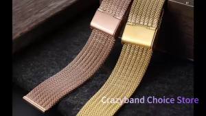 0.6 Mesh Stainless Steel Watch Band Quick Release Milanese Replacement Strap 18mm20mm22mm Universal Men Women Bracelet Wristband