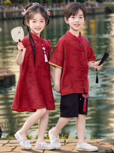 Gasvr | Children Chinese Style Traditional Dress Red