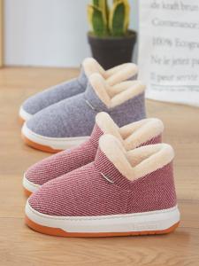 Thick Sole Non Slip Winter Thermal Cotton Slippers Full Heel Wrap Men and Women Indoor Home Confinement Bridled Fluffy Cotton Shoes