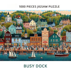 Busy Dock Harbor Jigsaw Puzzle 500/1000/1200/2000PCS Nautical Scene Focus Activity Leisure Time Gift
