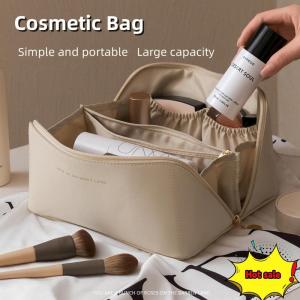 Cosmetic Bag Womens High-grade Leather Cosmetic Bag Multifunctional Portable PU Makeup Storage Bag