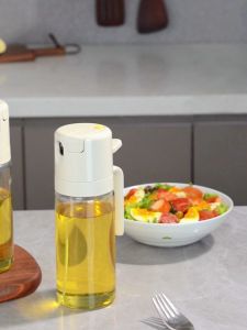 🇸🇬 [In Stock]500ml oil bottle spray oil bottle sprayer two in one oil bottle dispenser kitchen glass oil bottle