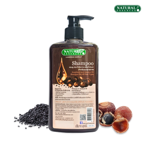 แชมพูสมุนไพร ประคำดีควายผสมน้ำมันงา 500 มล. Natural Essences ลดรังแค ลดการคันศรีษะ ให้เส้นผมมีน้ำหนัก สำหรับผมทุกสภาพ