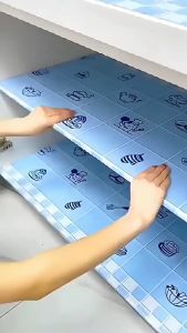 Stiker Dapur Ukuran 60Cm X 3M Motif Best Seller Karakter Bunga Kotak Stiker Dapur Anti Minyak Anti Api Wallpaper Dapur & Kamar Mandi