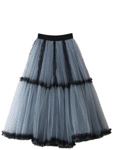 Daiyici Heavy Industry Fairy Skirt Half-length High-waist Dance Skirt Polka Dot Splicing 12-meter Large Swing Mesh Skirt