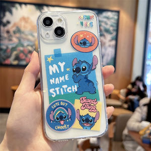 เคสโทรศัพท์ซิลิโคนใสป้องกันแบบเต็มจอสำหรับ Apple 16Promax 15 14Plus 13 12Mini 11 17 ลายสตีวจิ้งจอก ลายการ์ตูนสำหรับคู่รัก