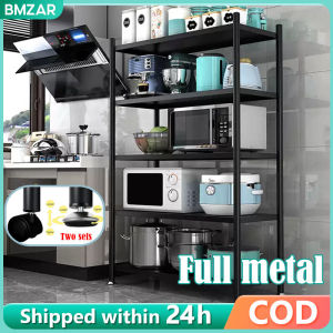 BMZAR 5 Layer kitchen rack Steel organizer rack Multi purpose Metal Shelf Microwave Oven Rack with wheels
