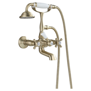 AZOS | Retro European Style Copper Hot & Cold Water Faucet Mixer Wall-mounted Dual Control Shower Set