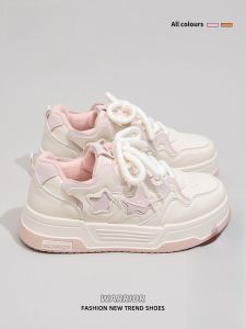 Warrior | Womens Fleece Lined Winter Sneakers Thickened Star Design Casual All Match Sporty Flat Low Top Shoes Warm Cozy Comfortable