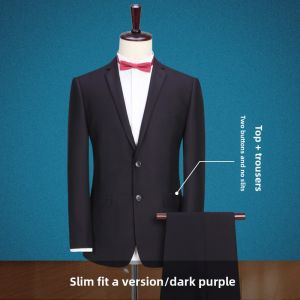 LANGDENG | Slim Fit Business Formal Suit Set
