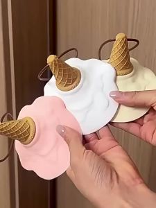 1PC Suction Cup Door Stopper Creative Ice Cream Door Stopper Detachable Hangable Anti Collision Pad Home Door Handle Protector