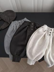 Thickened Fleece Childrens Autumn Winter Casual Fashion Sporty Pants Korean Style Versatile Long Pants for Kids
