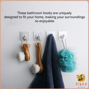 Digeo Stainless Steel Towel Hooks Free of punch Waterproof Rustproof Self Adhesive Towel Holder