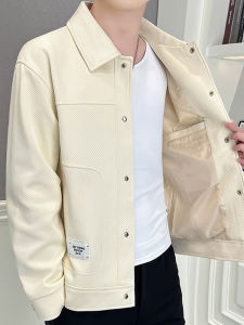 Slim Fit Youthful Mens Jacket Spring Autumn Casual Stylish Korean Version Long Sleeve Button Decorated Anti-Wind Outerwear