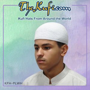 Peci Rajut Yaman Tebal Kopiah Putih Polos Yaman - The Kufi