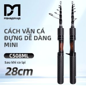FISHINGFANS Cần Câu Thu Nhỏ Có Thể Thu Gọn Tay Cầm Bằng Carbon Đầu Chắc Chắn Cần Câu Di Động Dùng Cho Biển Sông Hồ - Tiện Lợi Khi Đi Du Lịch
