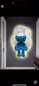 Tranh Gấu Bearbrick/ KawsKết Hợp Đồng Hồ Có Điện LED