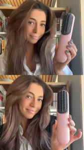 TYMO PORTA PRO Cordless Hair Straightener Brush Comb | Negative Ion | Anti-Frizz | Anti-Scald | Lightweight | Fast Heat