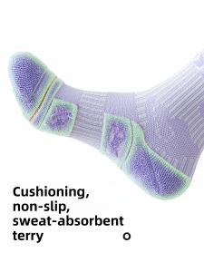 JINGCHI | Marathon Professional Womens Running Socks Long Tube Sweat Absorbent Towel Bottom Outdoor Anti-slip Basketball Sports Socks