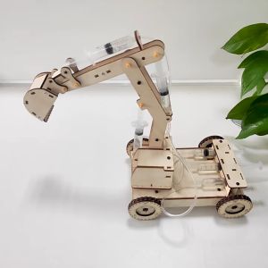 Cần Cẩu Thủy Lực Xe Múc Thủy Lực Bằng Gỗ Cho Bé Đồ Chơi Trẻ Em Diy Giáo Dục STEM STEAM