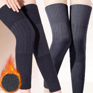 แผ่นรองเข่าอบอุ่นขนยาวหนาตัวป้องกันขาสนับเข่ากำมะหยี่กันลมกันหนาวผ้ารัดเข่าขาให้ความอบอุ่นสำหรับผู้หญิงและผู้ชาย